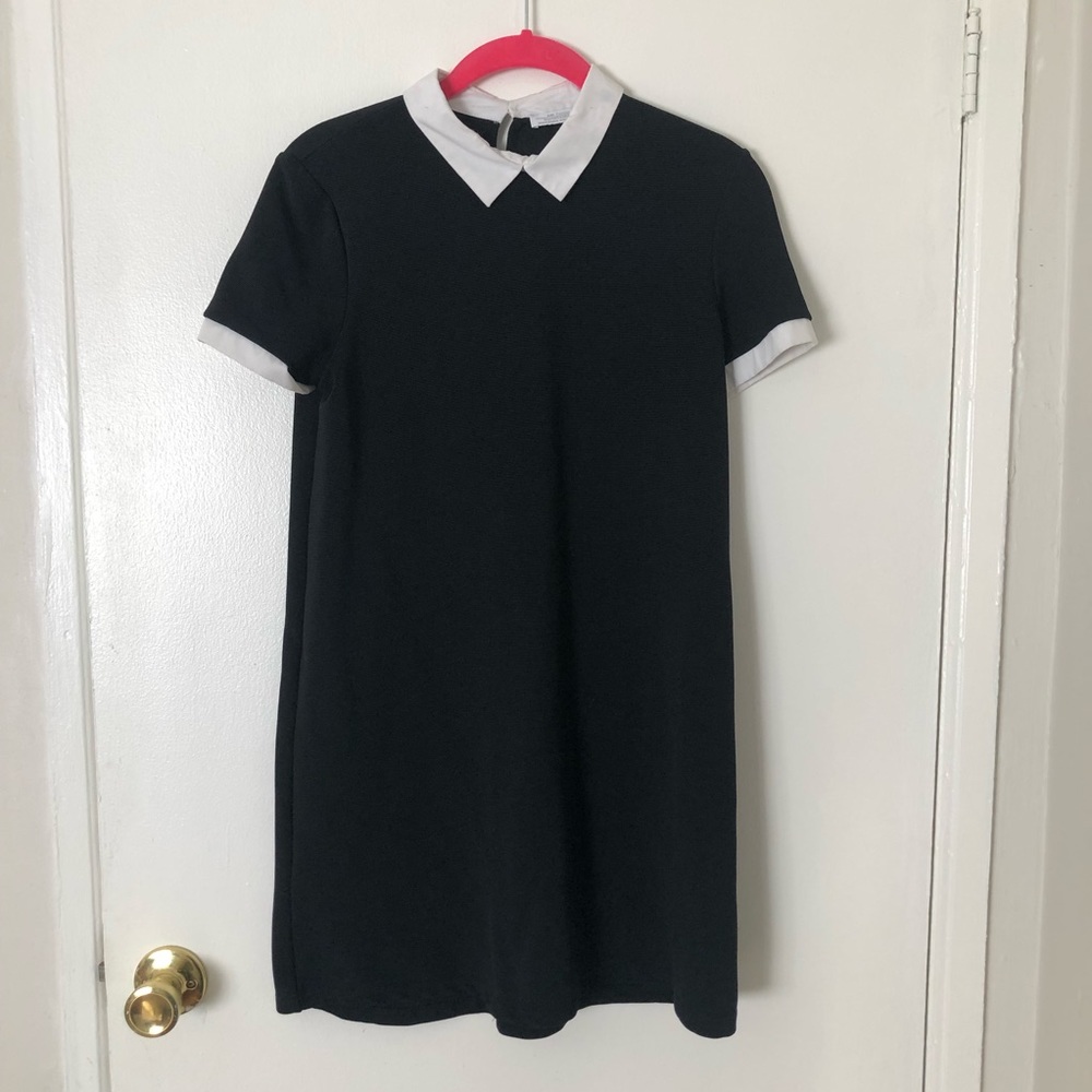 ZARA white and black collared mini dress size small